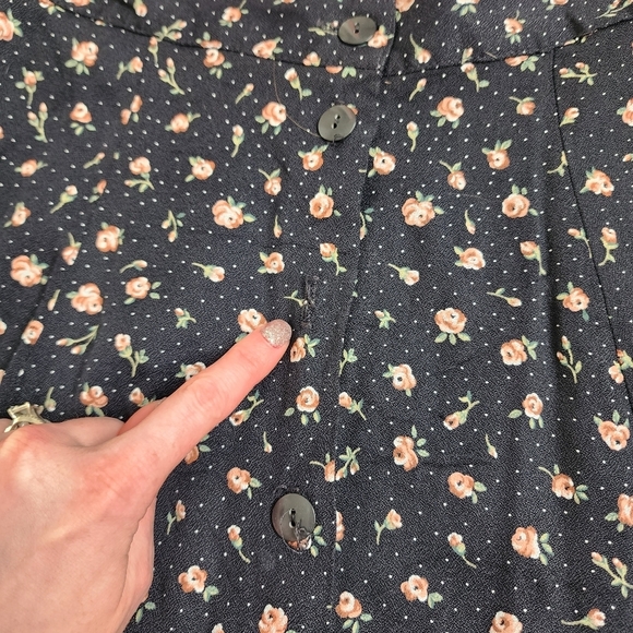 DAVID DEAN x VINTAGE 90s circle skirt in micro floral button up size 10 - Picture 7 of 8